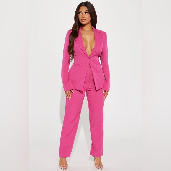 Fashion Nova Pants - PINK BLAZER PANT SET SMALL